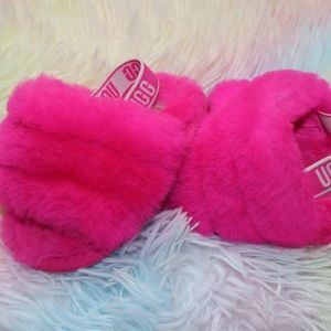 Pink Fluffy Ugg Baby Sandals